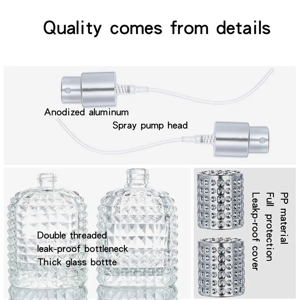 30/50ml Thick Clear Glass Fine Mist Spray Scent Aftershave Luxury Perfume Bottle Empty Atomizer Bottle Refillable Empty Atomizer
