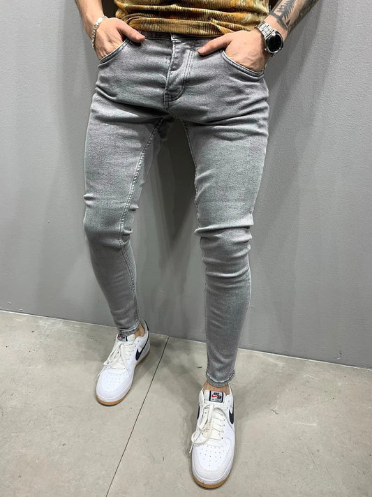 High Quality Stretch Elastic Skinny Jeans Men European American Classic Solid Washed Denim Pant Casual Pantalones Hombre Joggers
