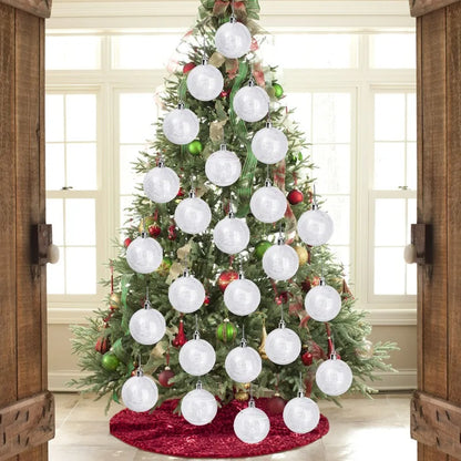 Transparent White Snow Ball Christmas Balls Pendant Xmas Tree Decoration Clear Baubles Hanging Ornament New Year Party Supply