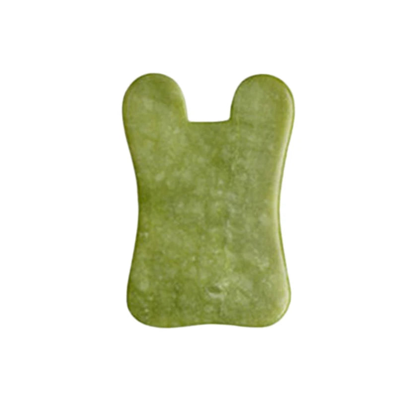 Natural Green Xiuyu Gua Sha Board Jade Stone Massager SPA Acupuncture Beauty Tool