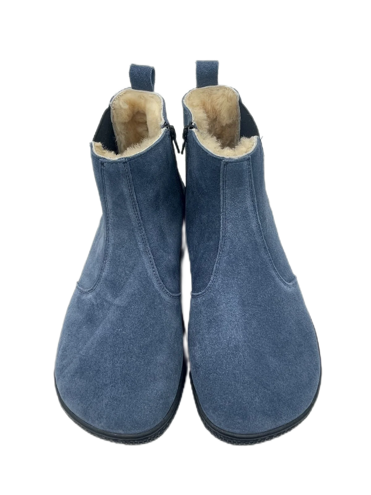 Tipsietoes Top Brand Barefoot Chelsea Genuine Leather Winter Boots With Warm Real Natural Fur Linning And Insole For Women