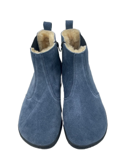 Tipsietoes Top Brand Chelsea Barefoot Genuine Leather Winter Boots With Warm Real Natural Fur Linning And Insole For Women