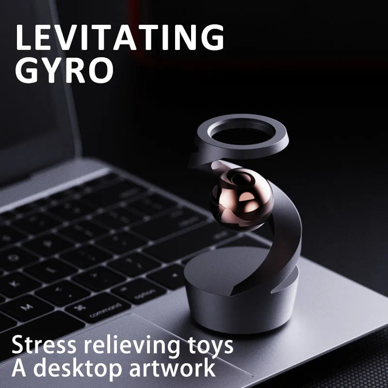 Metal Tabletop Floating Gyro Gravity Defying Kinetic Desk Toy Suspended Gyroscope Fidget Spinners for Adults Kids