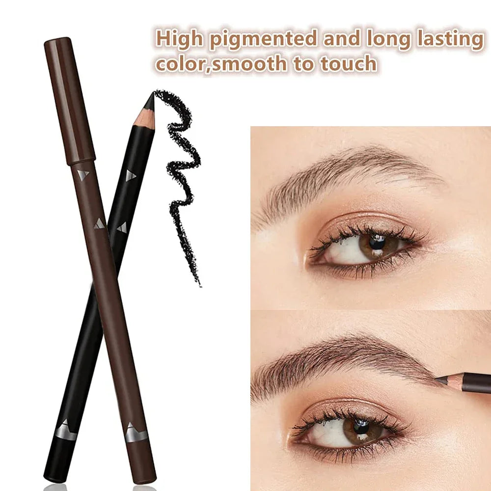 6/12-Piece Waterproof Eyebrow Pencil Set – Natural Black & Brown Shades for Beginners & Professionals