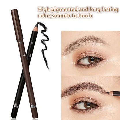 6/12-Piece Waterproof Eyebrow Pencil Set – Natural Black & Brown Shades for Beginners & Professionals