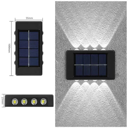 Solar Wall Lamp Outdoor Waterproof Solar Lights Up And Down Convex lens Lighting For Garden Street Landscape Balcony Outdoor Dec