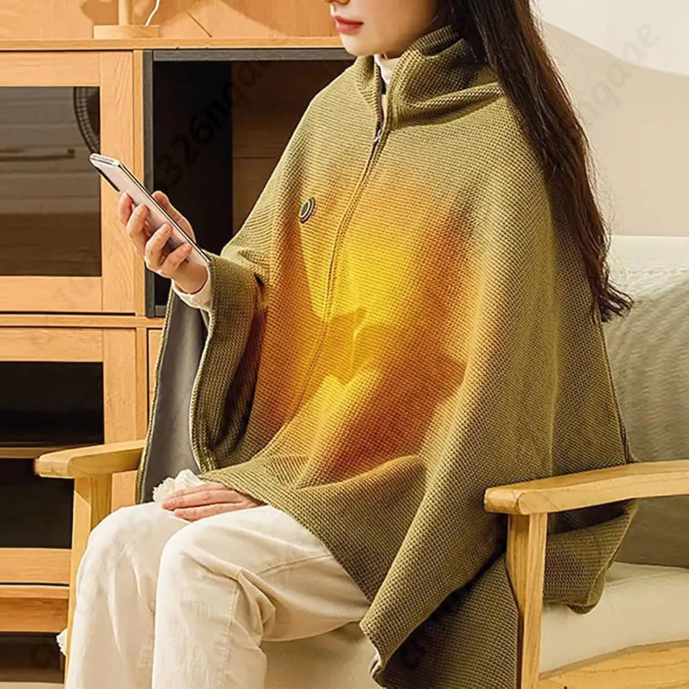 Electric USB Heated Blanket Hoodie | Portable Shawl Wrap with 3 Heat Levels