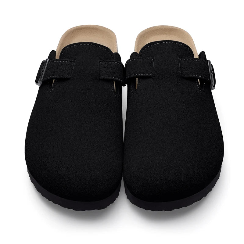 Summer Suede Clogs Slippers Women Clogs Slippers Outdoor Nonslip Beach Sandals UnisexCork Clogs Slippers With Adjustable Buckle