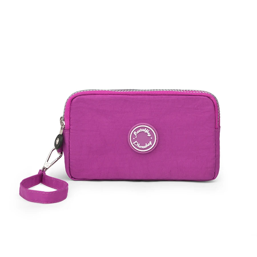 Fashion Solid Color Triple Zipper Wallet – Large Capacity Ladies Coin & Phone Purse