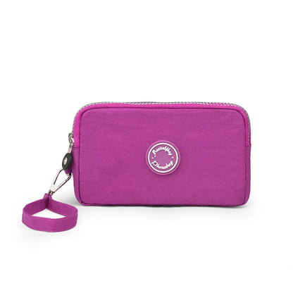 Fashion Solid Color Triple Zipper Wallet – Large Capacity Ladies Coin & Phone Purse