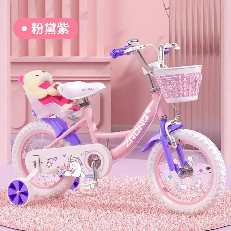 Bicicleta infantil dobrável para meninas de 3 a 6 anos, 7 a 10 anos, pedal para bebés, bicicleta de estrada para meninas, material de aço de alto carbono