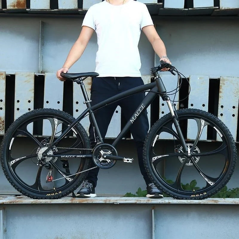 FJ High Carbon Steel Adult Shock Absorber Variable Speed Dual Disc Brake Mountain Bike Male Or Female Disc Brake 26 Inch Bicycle