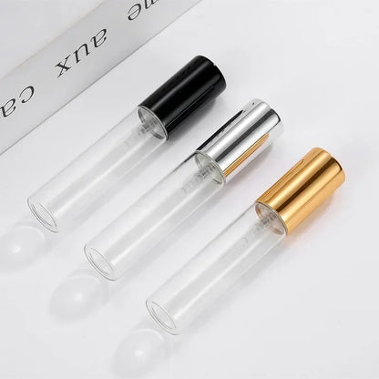 10-5PCS 5ML/10ML/15ML Refillable Portable Glass Perfume Bottle Empty Cosmetics Bottle Sample Test Tube Travel Cosmetic Tool Set