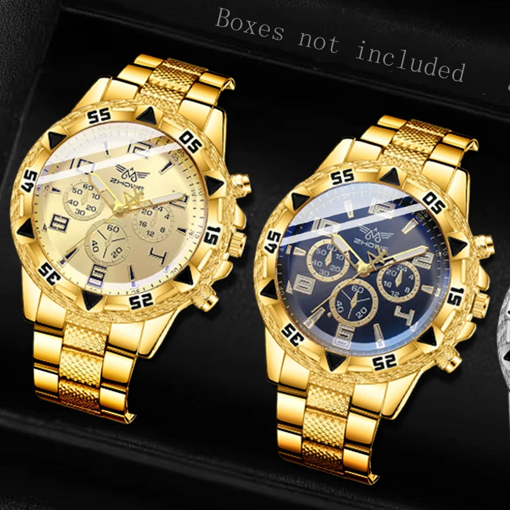 2PCS Men’s Watch Set Quartz Digital Scale Dial Fashion Trend Daily Wristwatches