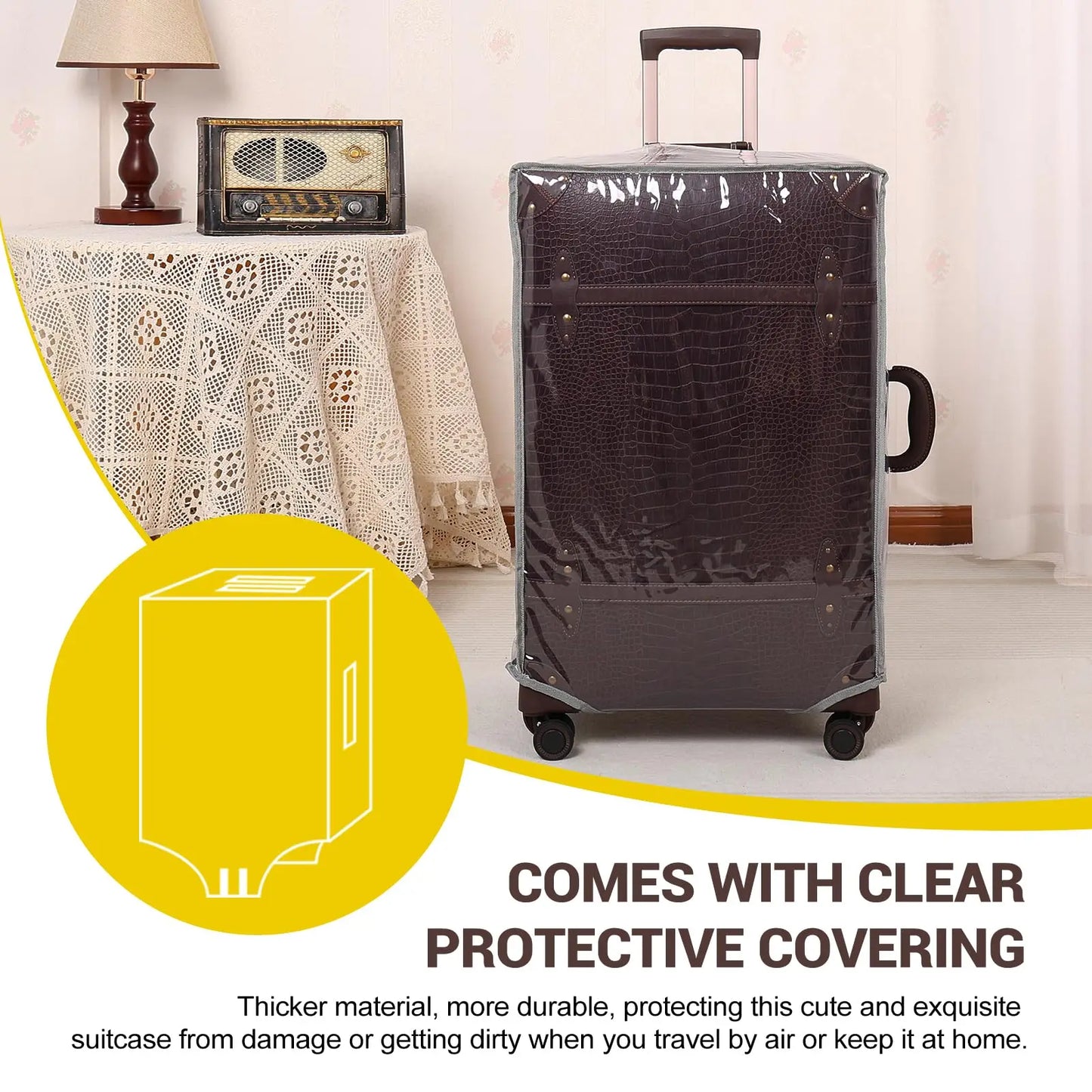 Urecity Vintage Luggage Set Retro Suitcase For Men&Women Business Luggage for Travel Rolling Suitcase With Handbag 14Inches