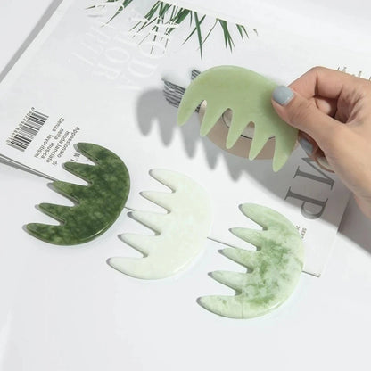 Natural Jade Gua Sha Comb & Board – Spa, Facial, Body Massage & Skin Beauty Tool