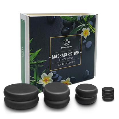 10-Piece Black Hot Stone Massage Set Spa Stones for Body Relaxation Home or Pro Use