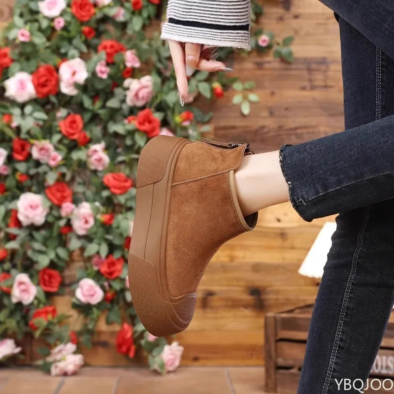 Women's  casual comfortable snow boots winter velvet cotton minimalist short boots fashionable versatile warm women shoes