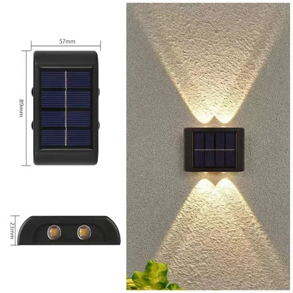 Solar Wall Lamp Outdoor Waterproof Solar Lights Up And Down Convex lens Lighting For Garden Street Landscape Balcony Outdoor Dec