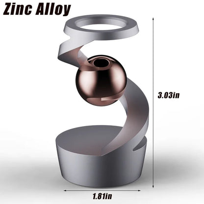 Desktop Rotating Gyroscope Finger Fidget Spinner Toy All Aluminum Alloy Spinning Gyro Silver Metallic Accents For Adults Gift