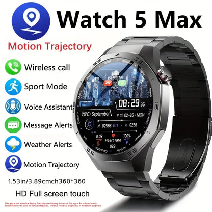 2025 Smart Watch Men AMOLED GPS Heart Rate Bluetooth Calls Waterproof Android iOS