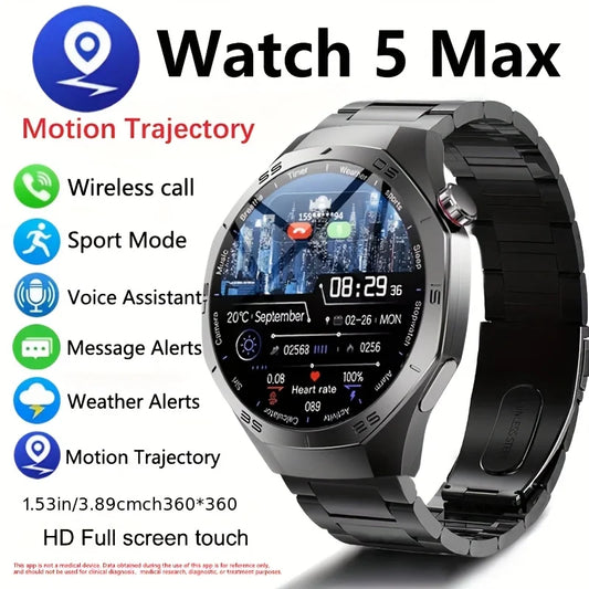 2025 Smart Watch Men AMOLED GPS Heart Rate Bluetooth Calls Waterproof Android iOS