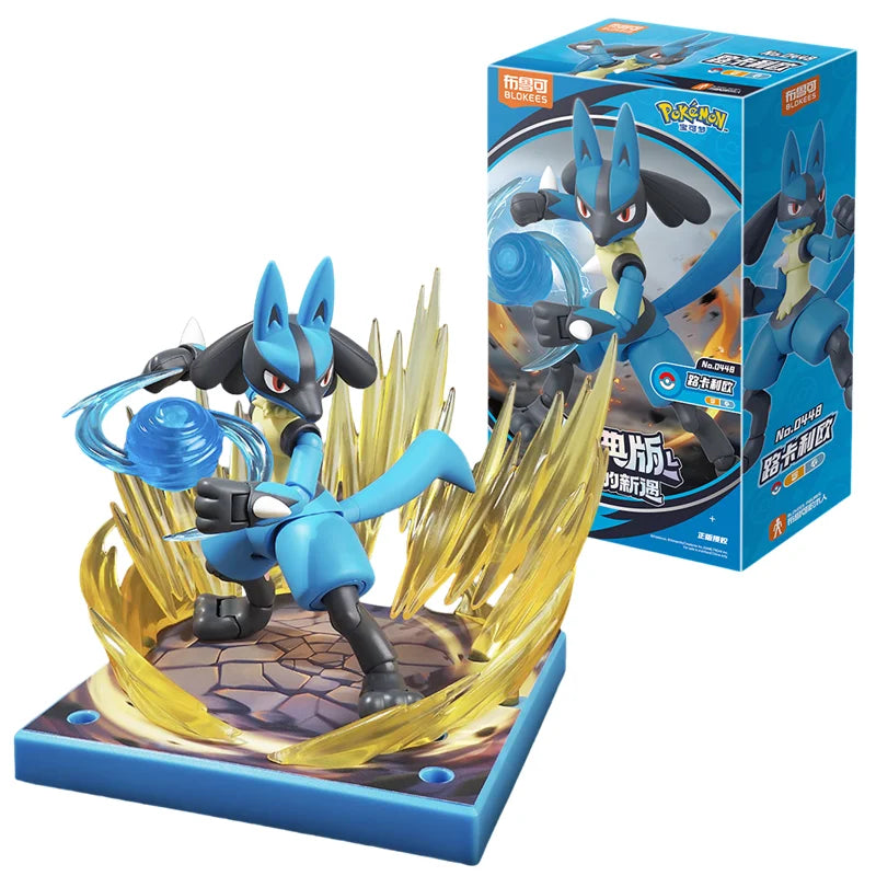 Original Blokees Pokemon Pikachu Scyther Snorlax Lucario Charizard Greninja Meowscarada Ceruledge Building Blocks Anime Doll Toy