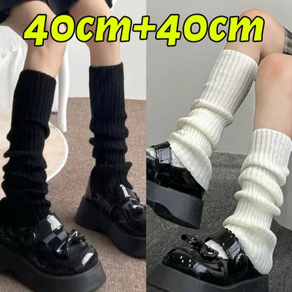 Y2k Winter Leg Warmers Fluffy Knitted Arm Warmers Gothic Lolita Knit Long Socks Women Leg Warmer Stylish Stretchy Boots Cover