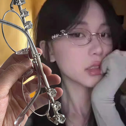 Fashion Square Eyeglasses Frame  Women Men Retro Japanese Style Blue Light Blocking Y2K