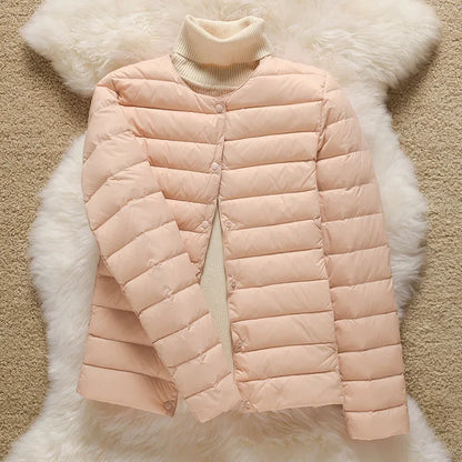 9 Color Women Puffer Jackets 90% Ultra Light Duck Down Women Matt Fabric Lightweight Coat Warm Female Windbreaker Parka