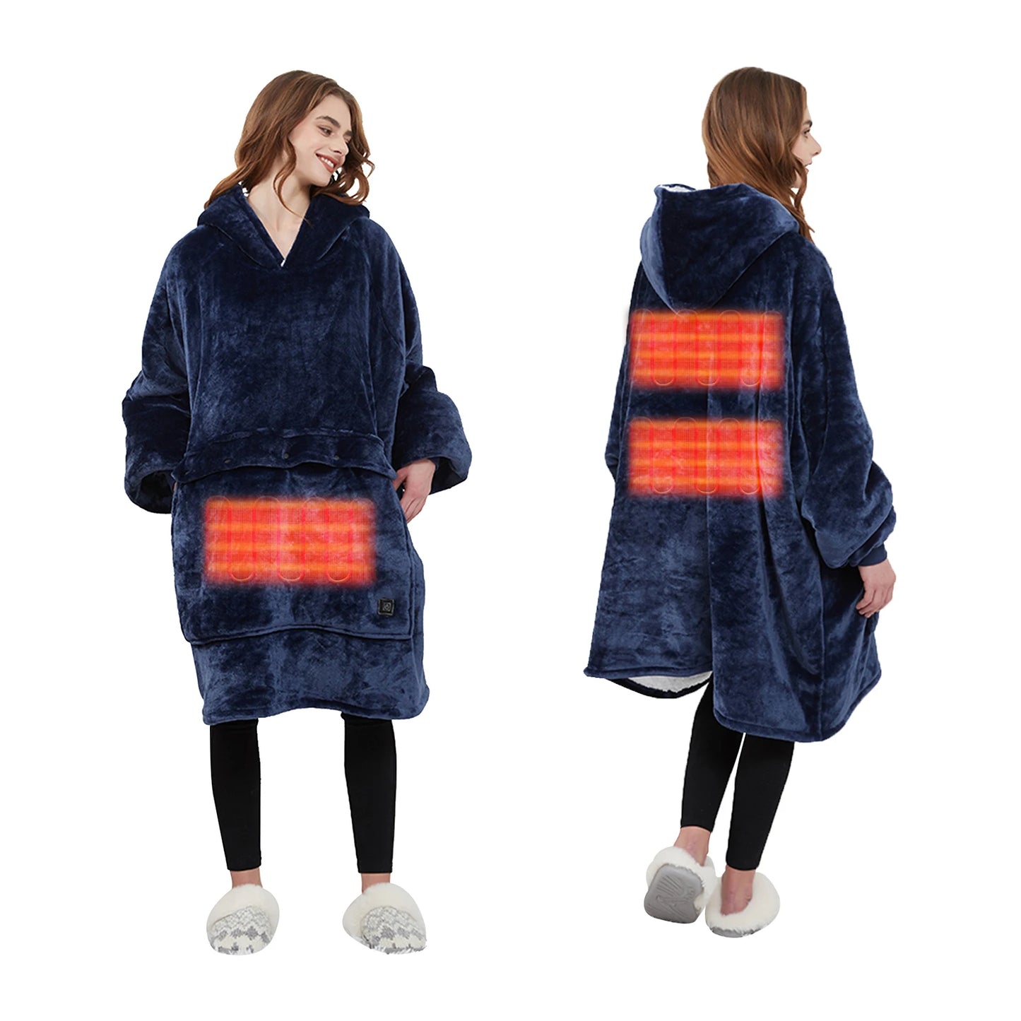 Oversized Wearable Blanket Hoodie with Sleeves | Sherpa Fleece Sweatshirt Warm Plush