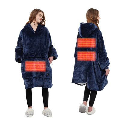 Oversized Wearable Blanket Hoodie with Sleeves | Sherpa Fleece Sweatshirt Warm Plush
