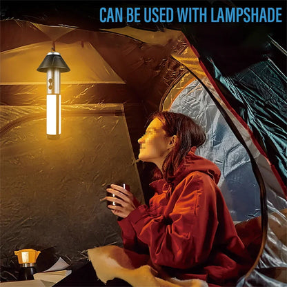 Lanterna e lanterna de campismo 2 em 1 | À prova de água, recarregável por USB