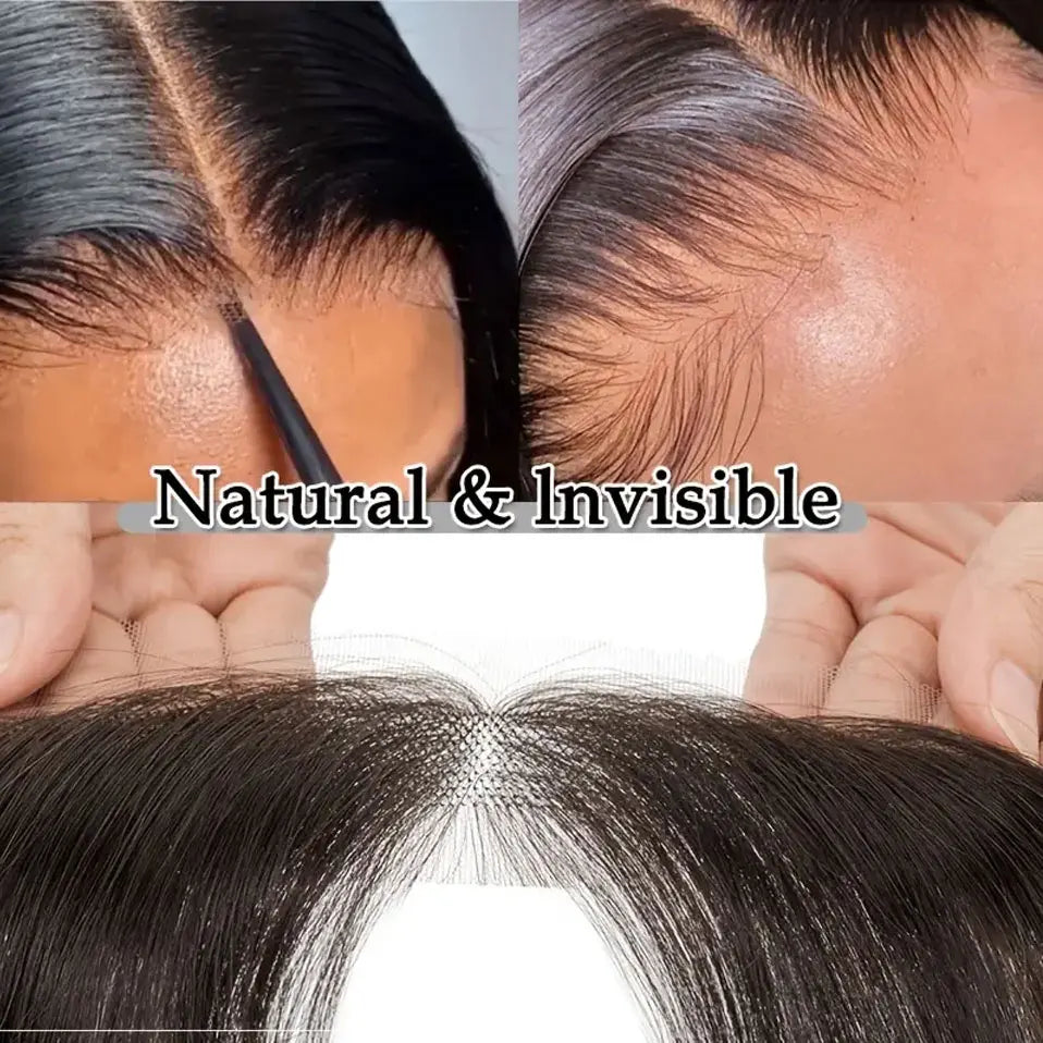 SEGO Natural Human Hair Full Lace Hand-Tied Front Hairline Topper For Women Hair Patches Add Hair Volume 10" Straight Hairpieces