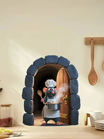 1 Piece of Ratatouille Creative Design, Self-Adhesive Wall Stickers for Home, Suitable for Living Room and Bedroom Decoration, Kitchen Walls, Background Walls