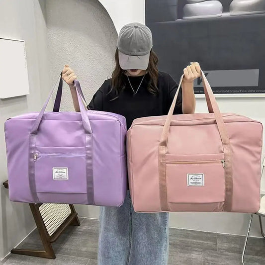 Large Capacity Folding Travel Bags Portable Moving Storage Bag Lightweight Gym Yoga Storage Shoulder Bag For Women Men