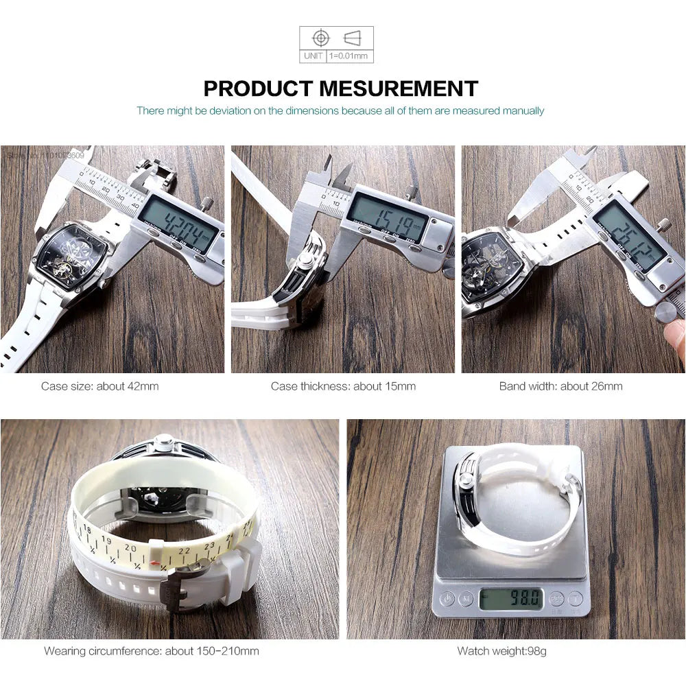 MEGIR 2242 Blue Automatic Men’s Watch Sport Mechanical Skeleton Waterproof