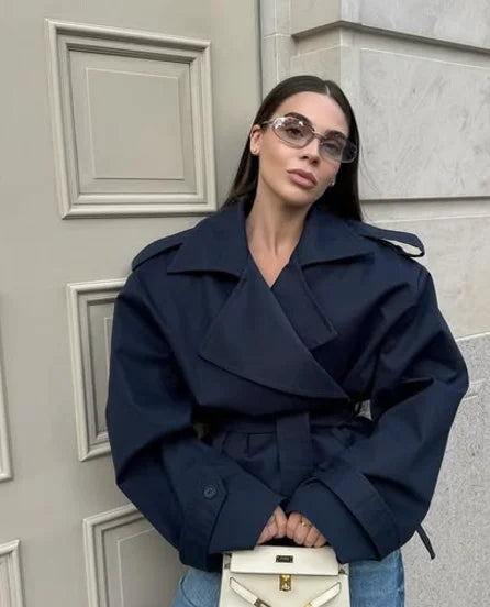 Brown Long Suede Overcoat Women Fashion Solid Chic Lapel Single Breasted Loose Outerwear Lady Autumn Daily Highstreet Jacket