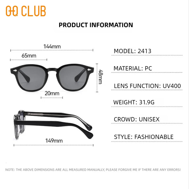 O-Q CLUB Retro Round Sunglasses Men Women Polarized UV400 Vintage Fashion Eyewear