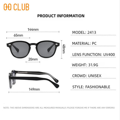 O-Q CLUB Retro Round Sunglasses Men Women Polarized UV400 Vintage Fashion Eyewear
