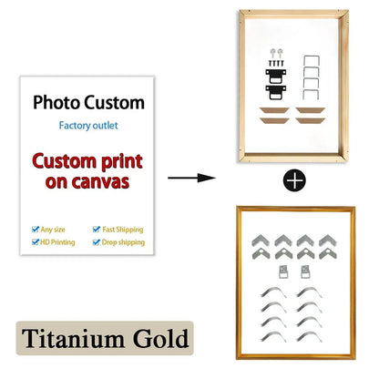 YWDECOR Custom Painting Canvas HD Print Customized Your Picture Personalized Wall Art Poster Photos for Living Room Home Decor