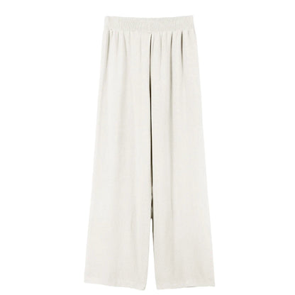 Hirsionsan Winter Thick Women Knitted Suits Soft 2 Pieces soft Female Sets Polo Neck Sweater & Wide Leg Pants Knitted Outfit