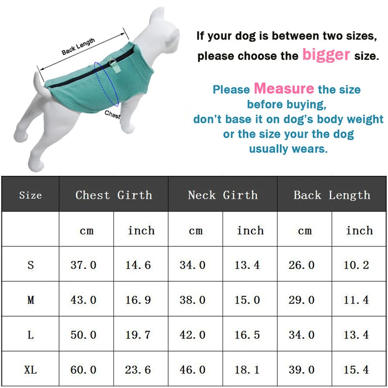Soft Fleece Dog Jacket – Warm Vest for Small to Medium Breeds