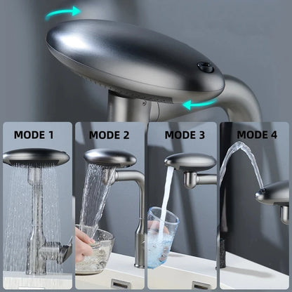 Multi-Mode 360° Rotating Waterfall Faucet – Stylish Bathroom Basin Mixer Tap