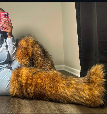 Women's Thigh High Mongolian Boots High Boots Winter New Fox Fur Snow Boots  Women's Boots Leg Warm Boots Non-Slip Soles