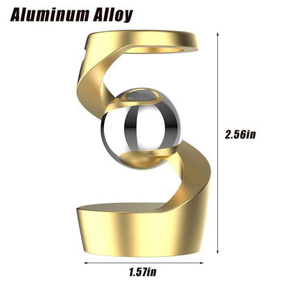 Desktop Rotating Gyroscope Finger Fidget Spinner Toy All Aluminum Alloy Spinning Gyro Silver Metallic Accents For Adults Gift