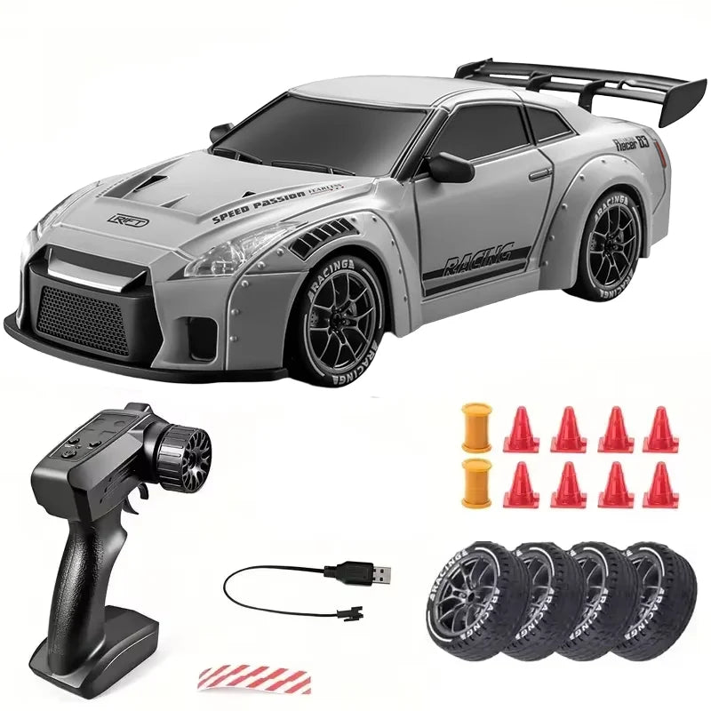 New RC Drift Car 4WD 1:24 Remote Control Car with LED Lights 2.4Ghz 20KM/H RC Car Extra Drifting Tires Racing Sport Vehicle Toys