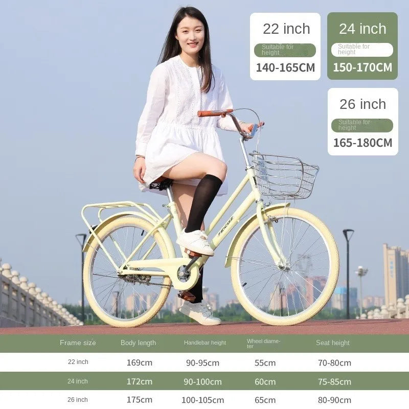 Cooya official-website-Commuter Bike for Women, Simple Adult Scooter, Student Bike, Vintage Bike, New, 24 ", 26"
