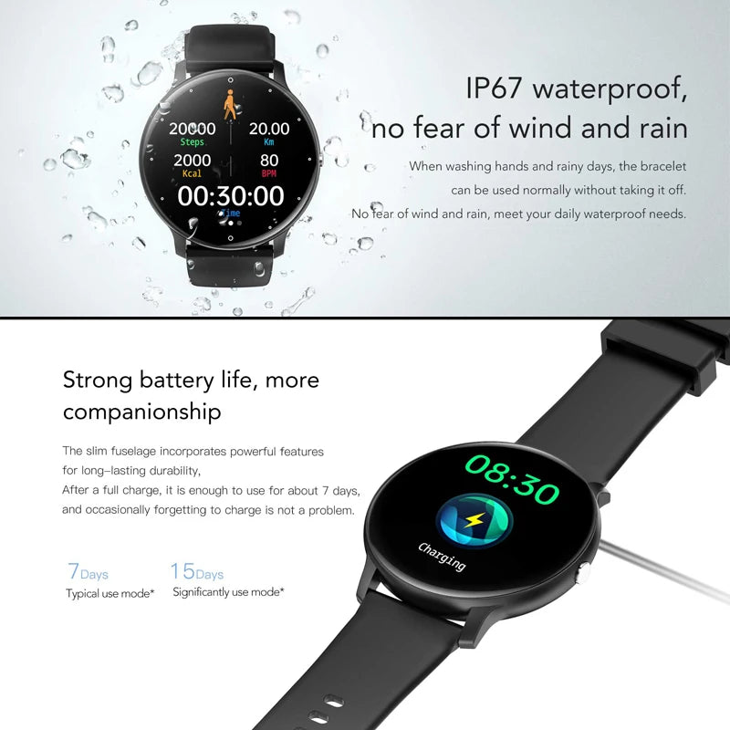 2025 Men’s Sports Smartwatch Fitness Tracker Heart Rate Full Touch Bluetooth Call