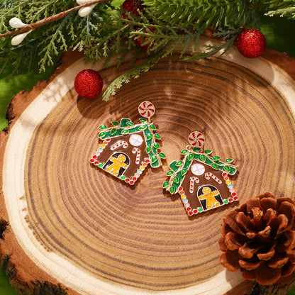 Christmas Jewelry Rhinestones Elk Earrings Christmas tree Drop Earrings for Woman Xmas Accessories Ear Studs Gifts